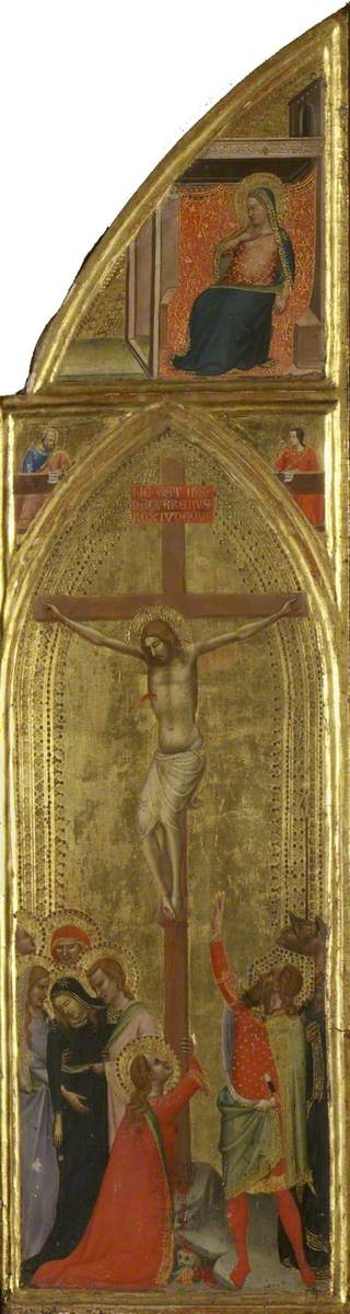 Crucifixion avec deux évangélistes et la Vierge de l'Annonciation (triptyque, volet droit) (recto) - Bernardo Daddi image 1 copie peinte à la main à l’huile