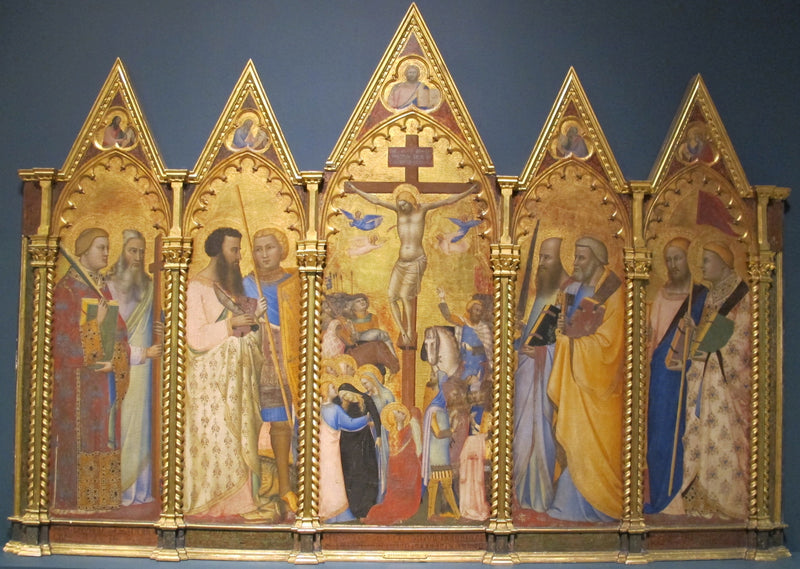 क्रूस पर चढ़ाना संतों के साथ - बर्नार्डो डाडी