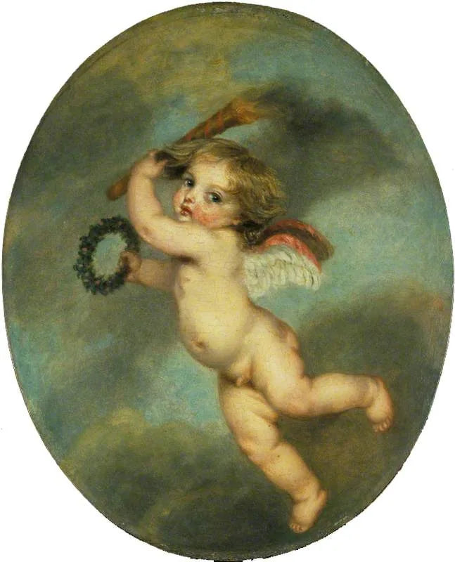 उड़ता हुआ Cupid के साथ मशाल - जीन-बैप्टिस्ट ग्रूज़