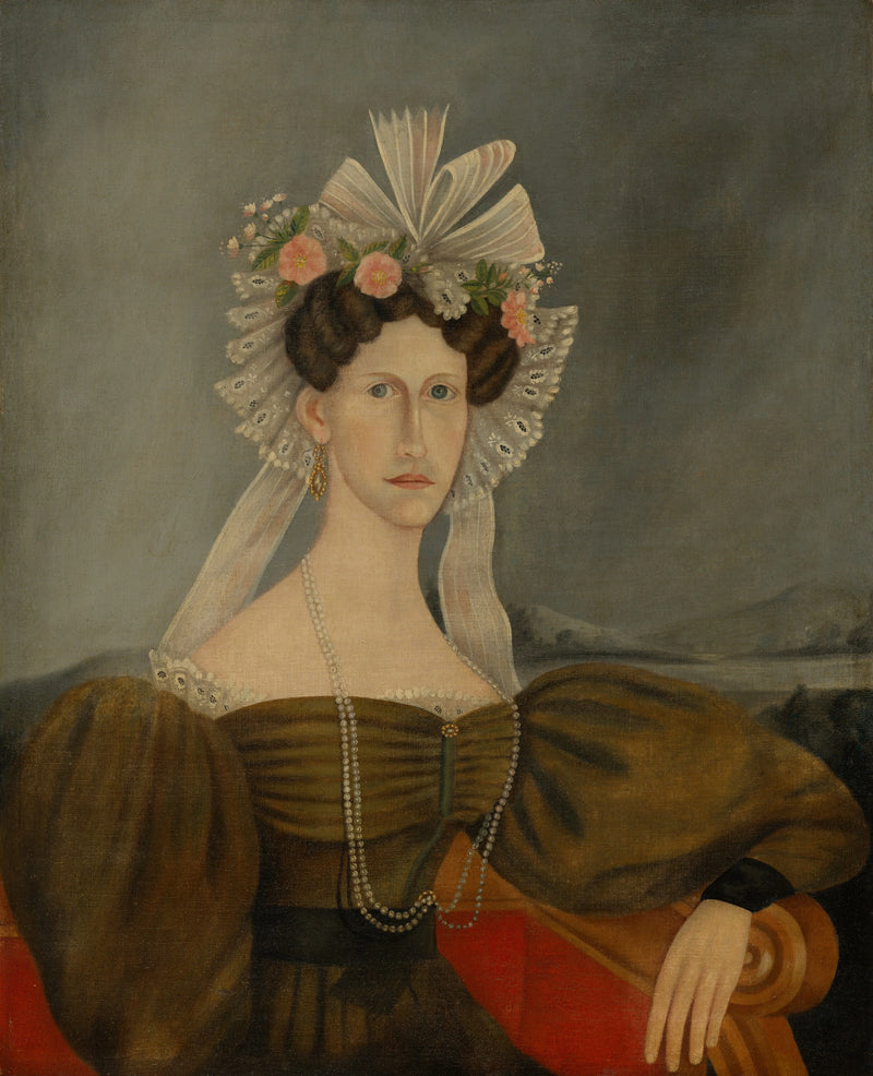 Dame portant des perles - American 19th Century