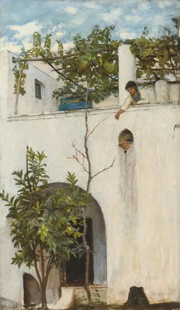 "डेमे सुर अन बालकॉन, कैप्रि - जॉन विलियम वाटरहाउस"