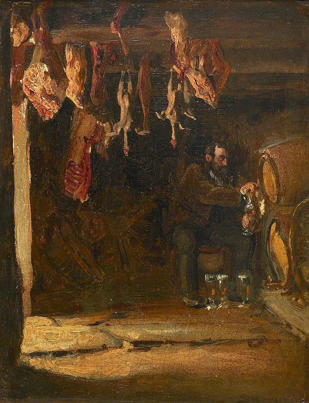 Dans une cave à Concarneau. - Peder Severin Krøyer image 1 copie peinte à la main à l’huile