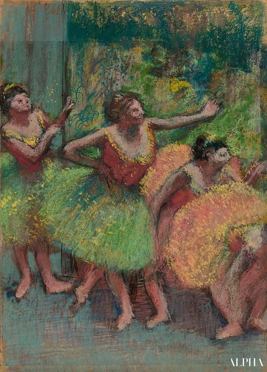 Danseuses en jaune et vert - Edgar Degas - Reproductions de tableaux et peintures haut de gamme