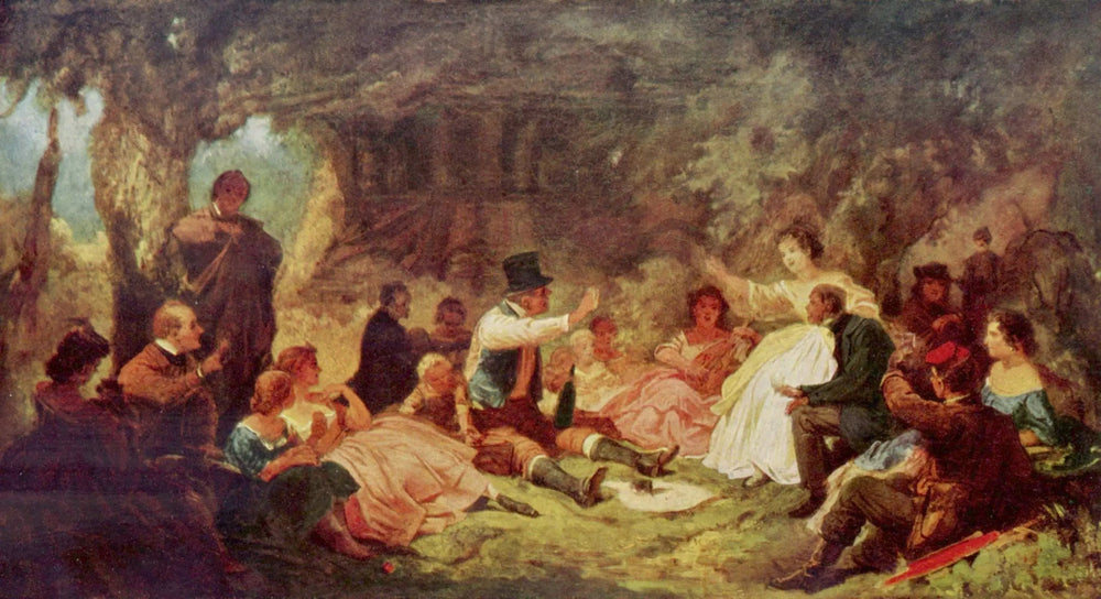 Das Picknick - Carl Spitzweg image 1 reproduction artisanale de tableau