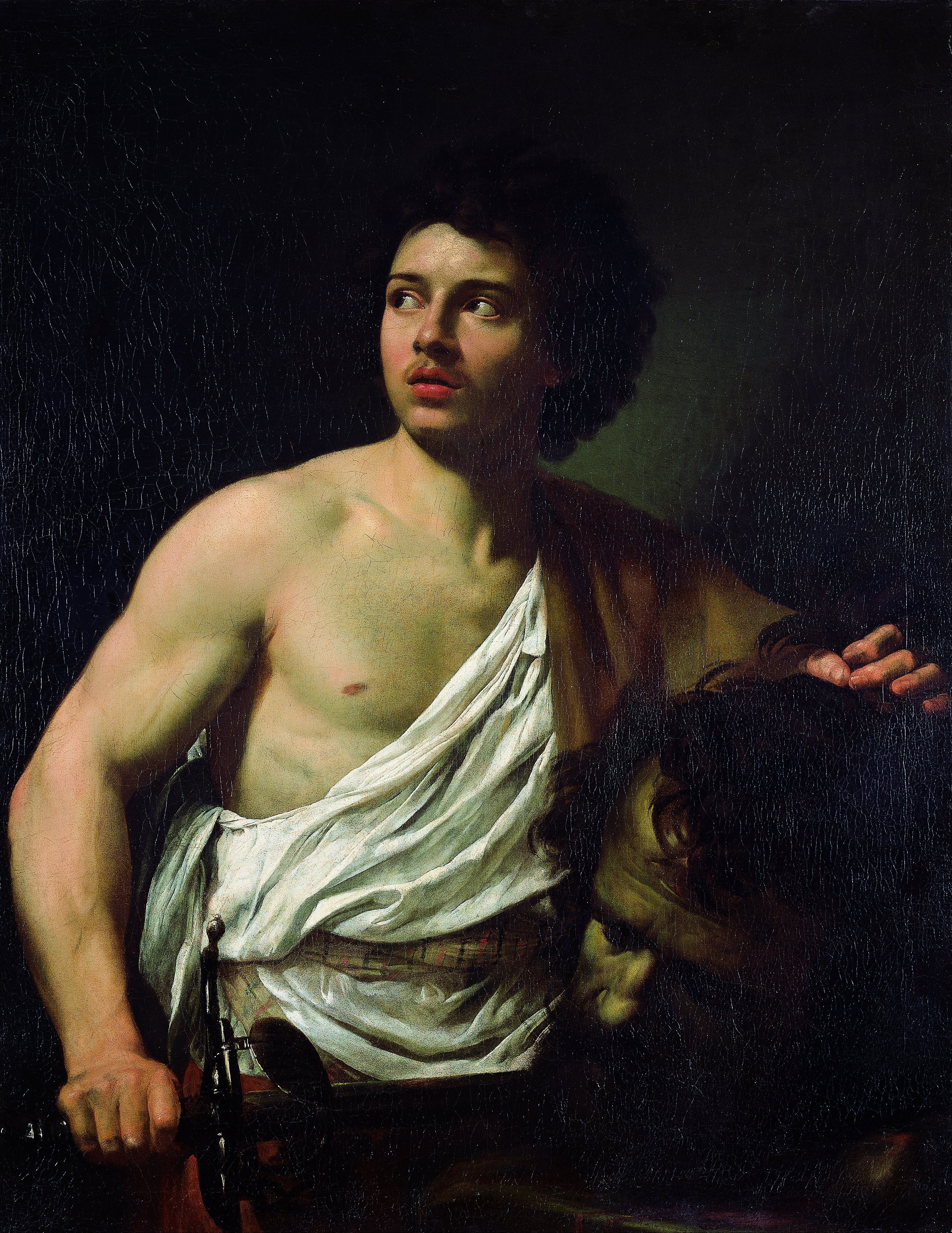 David avec la tête de Goliath - Simon Vouet image 1 copie de tableau peinte à la main