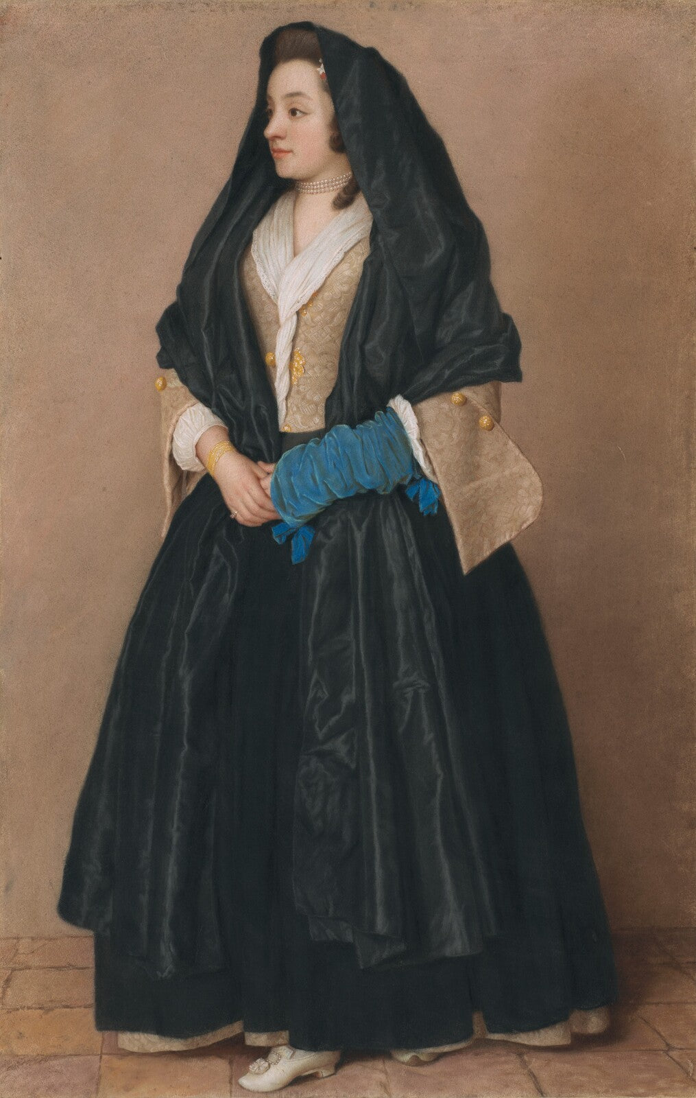 An Elegant Young Woman in Maltese Costume, Jean-Étienne Liotard, c. 1744 — pastel, National Gallery of Art