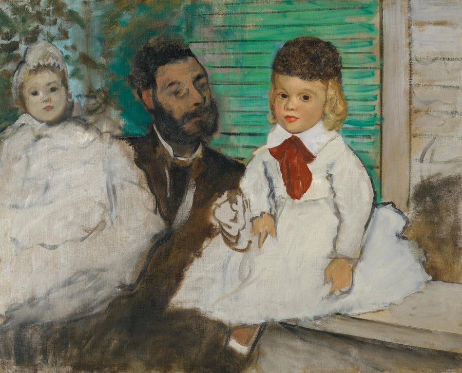 Ludovic Lepic et ses filles par Edgar Degas – reproduction peinture à l’huile sur toile