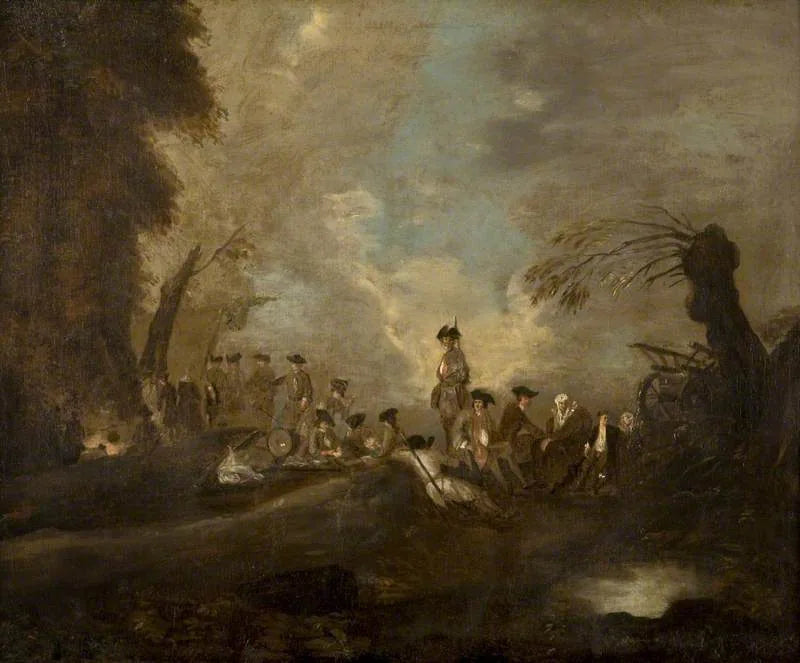 विश्राम पर डिटैचमेंट - Antoine Watteau
