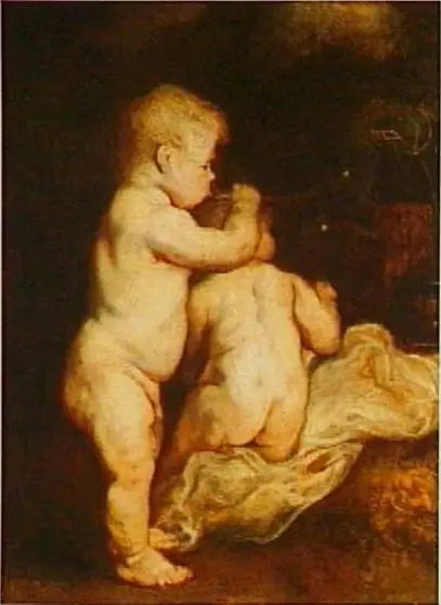 दो बच्चे बुलबुले फोड़ते हुए, लगभग 1617 - Antoine van Dyck