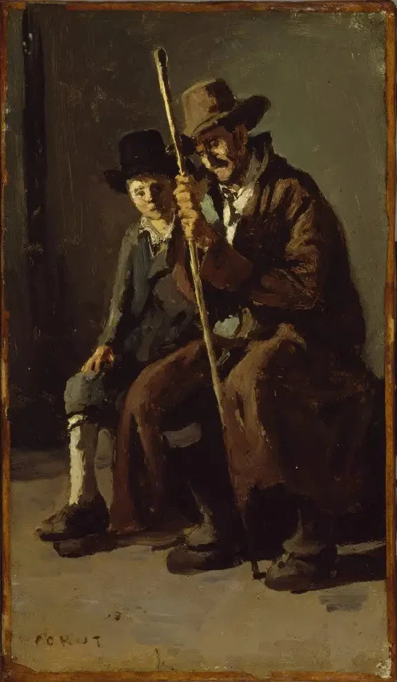 Deux italiens - Jean-Baptiste Camille Corot image 1 reproduction d’œuvre d’art à l’huile
