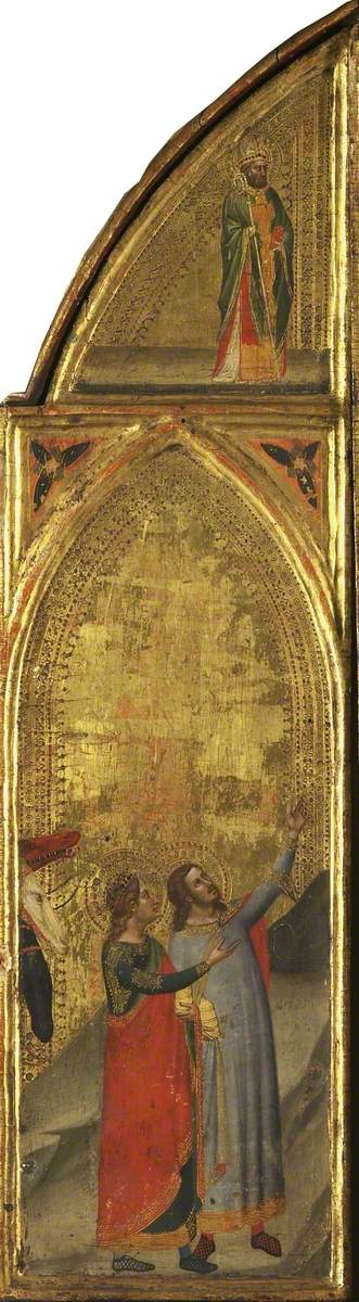 दो राजा और एक बिशप (त्रिपिटक, बायां पैनल) (पीछे) - बर्नार्डो डाडी