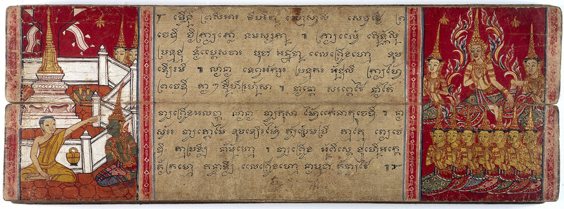 Dialogue de Phra Malai et du dieu Indra - Artiste thaïlandais anonyme