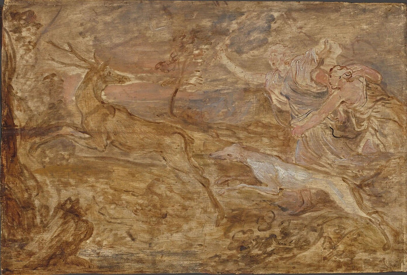 डायना हिरण का शिकार करती है - Antoine van Dyck