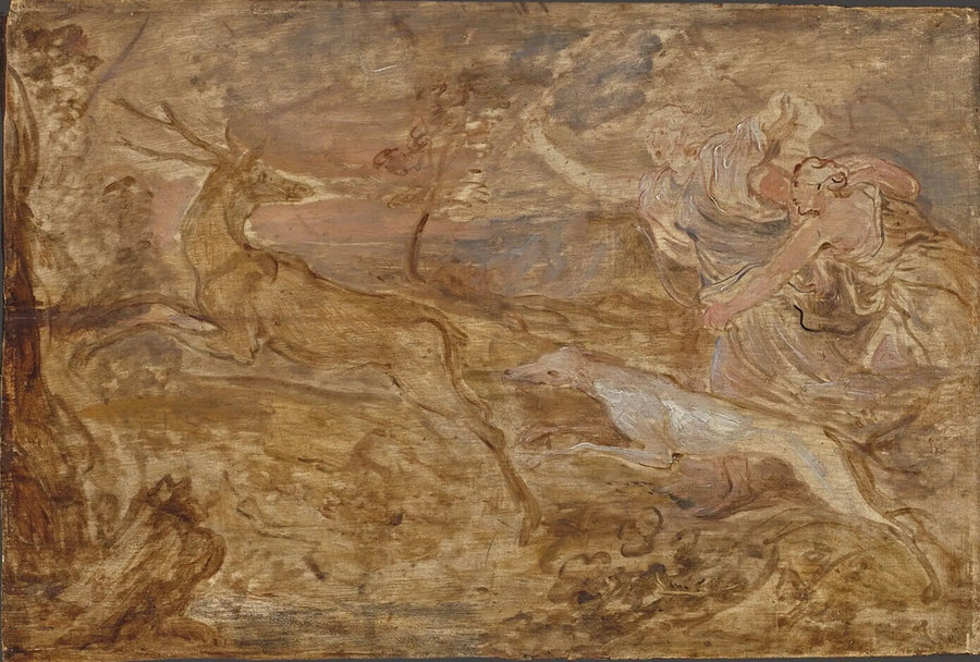 डायना हिरण का शिकार करती है - Antoine van Dyck