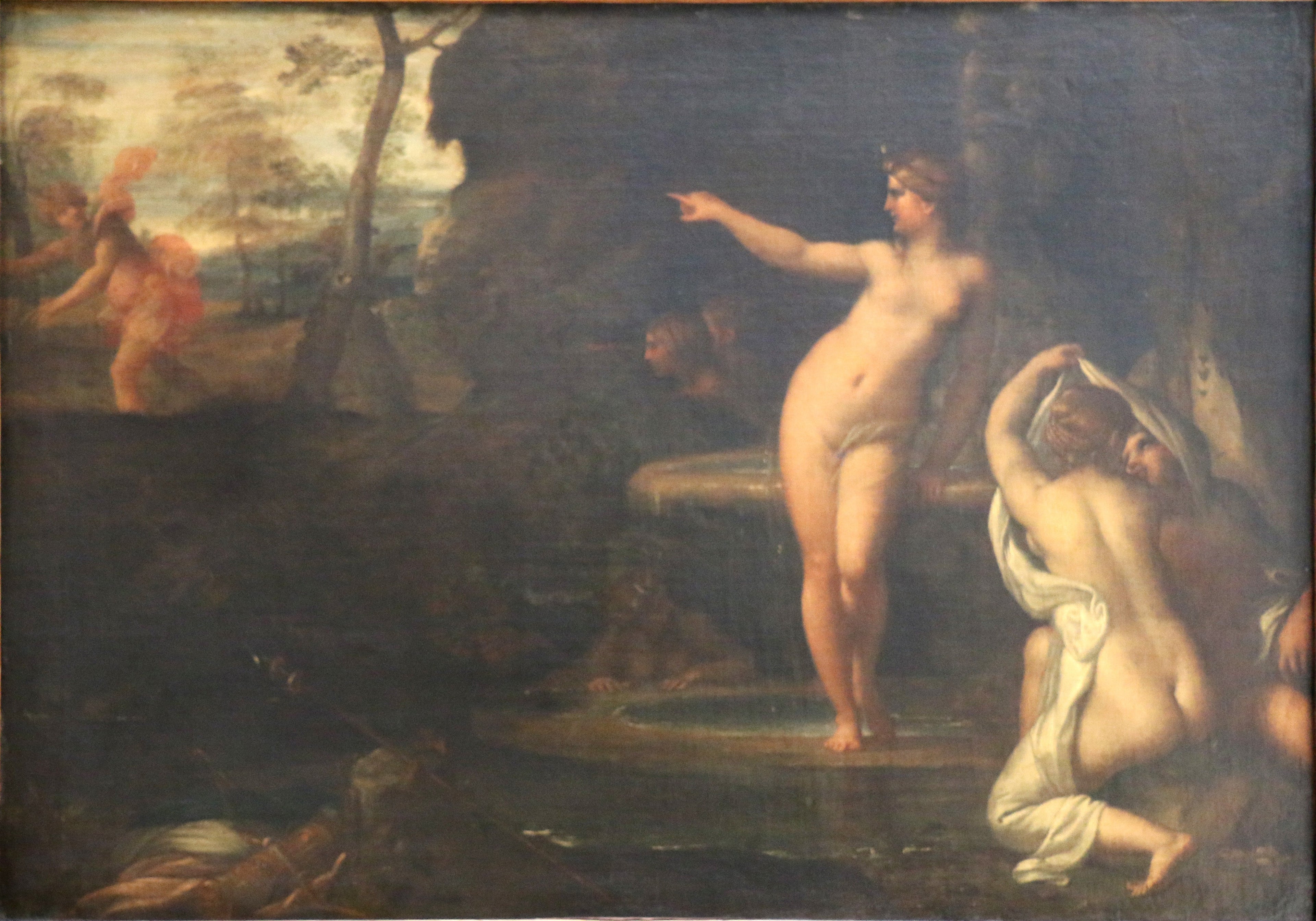 Diane au bain surprise par Actéon - Annibale Carracci image 1 copie de tableau peinte à la main