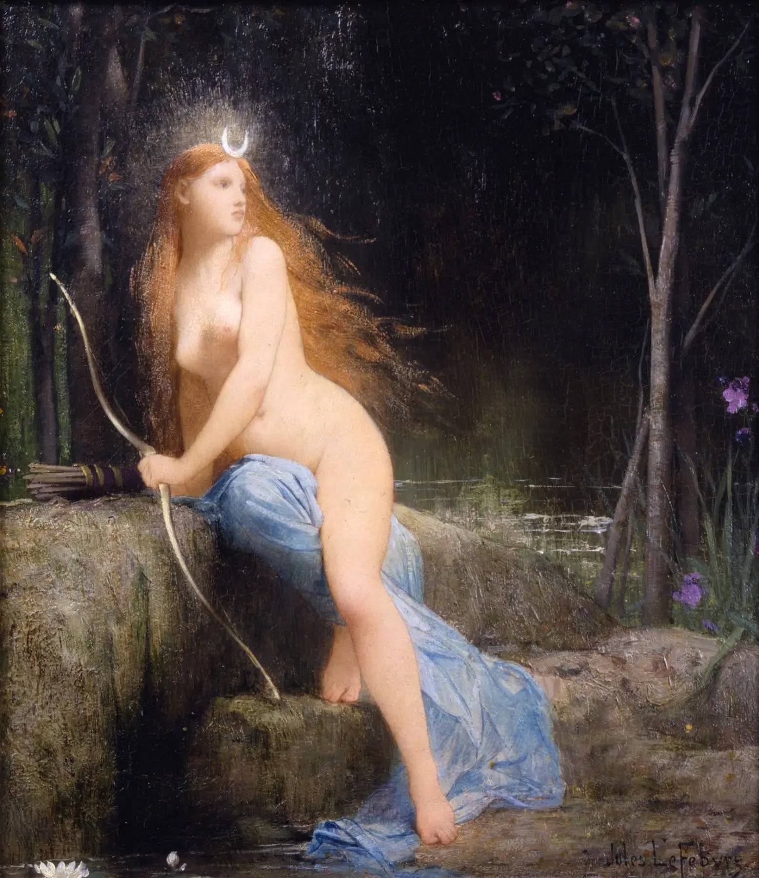 Diane - Jules Lefebvre image 1 copie peinte à la main à l’huile