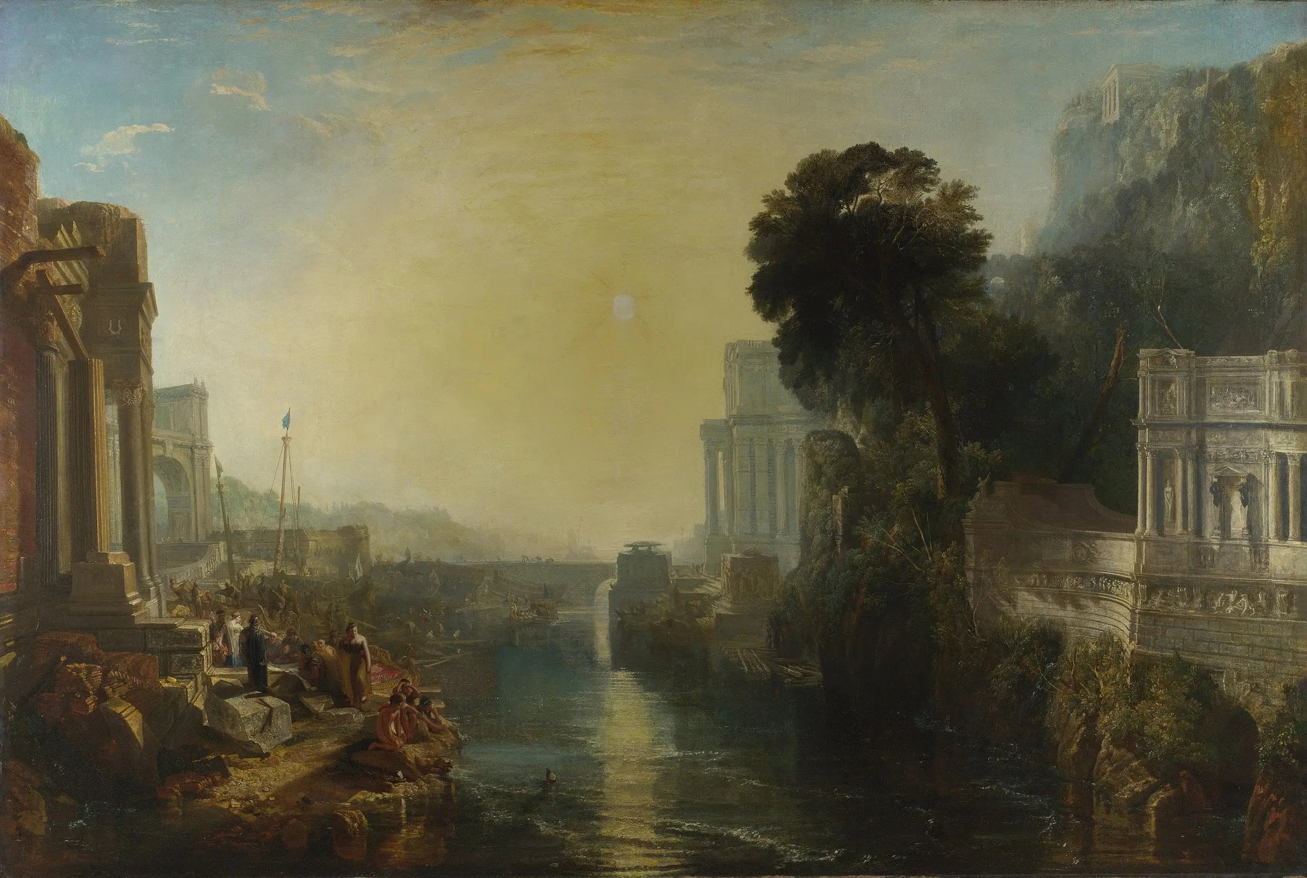 Didon construisant Carthage ou l'Ascension de l'Empire carthaginois - J. M. W. Turner image 1 copie peinte à la main à l’huile