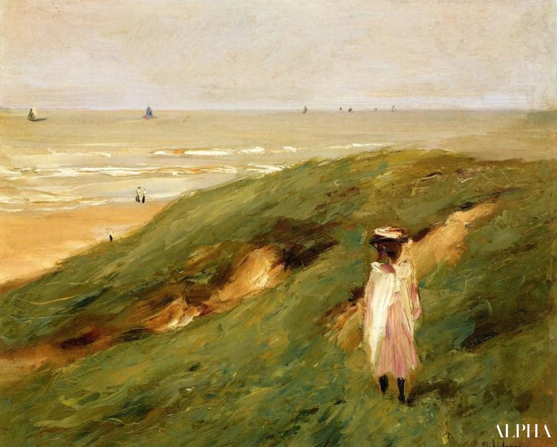 नॉर्डविज्क के पास टीलों के बीच बच्चा - Max Liebermann - उच्च गुणवत्ता वाली चित्रकला और पेंटिंग की प्रतियां