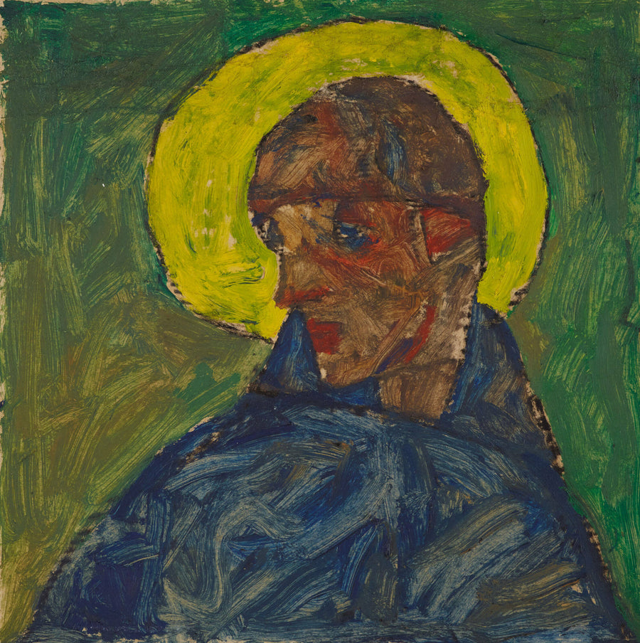 Autoportrait en saint, étude pour Rencontre (1913), d’Egon Schiele