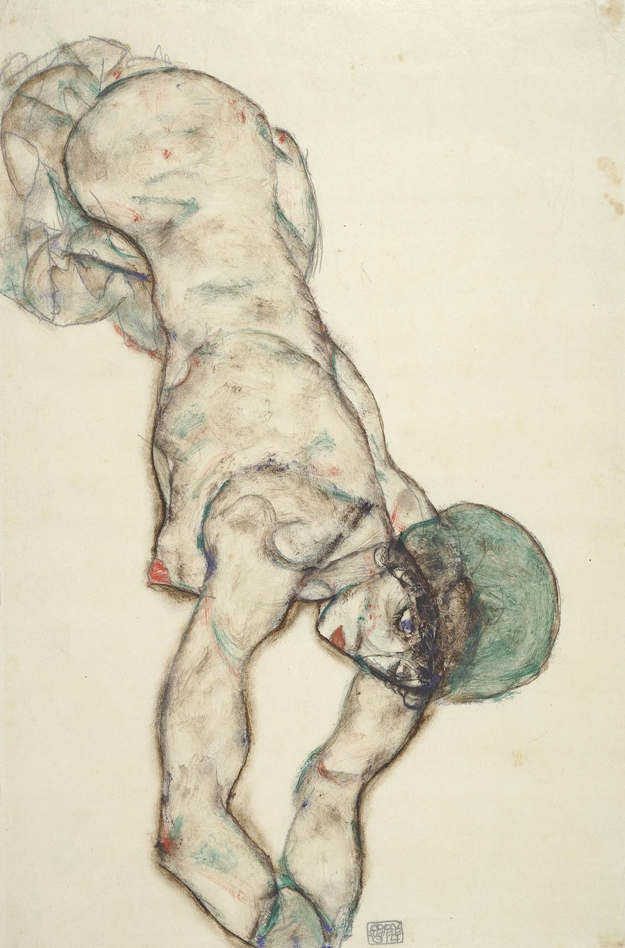 Nu féminin au bonnet vert (1914) - Egon Schiele