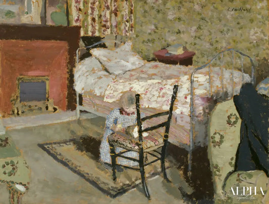 Enfant jouant Annette Roussel devant une chaise en bois - Édouard Vuillard - Reproductions de tableaux et peintures haut de gamme