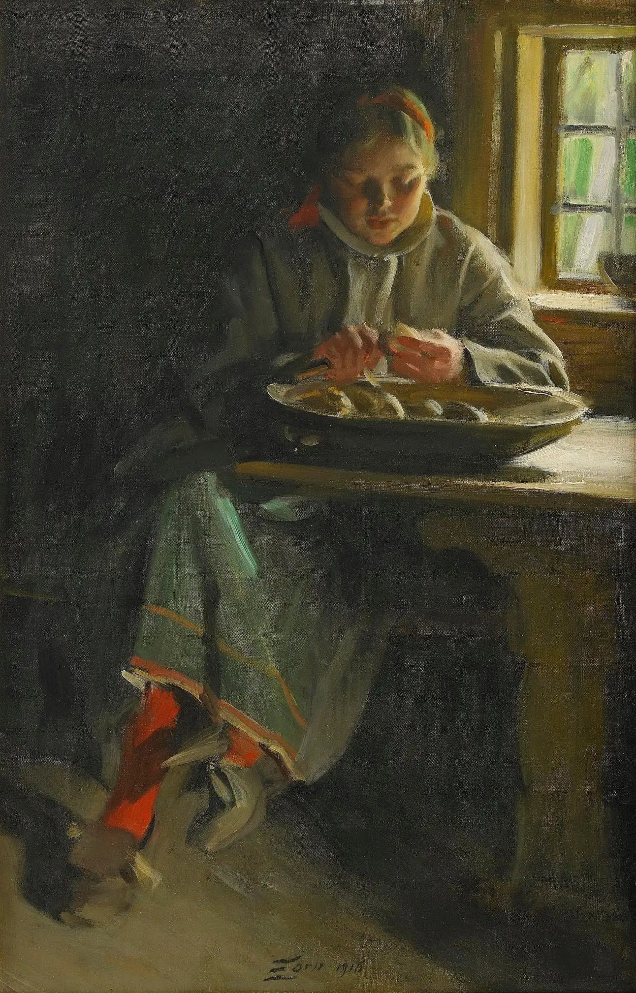 Éplucher les pommes de terre - Anders Zorn - Alpha Reproduction
