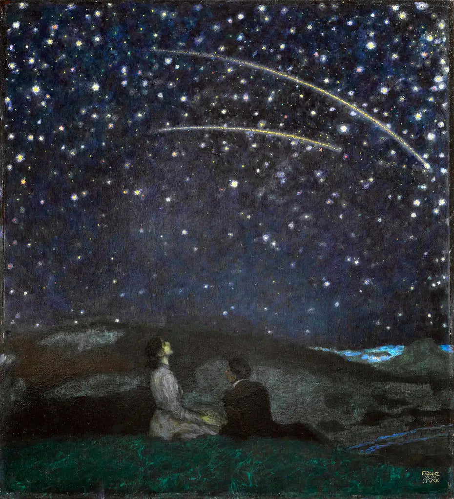 Étoiles Filantes - Franz Von Stuck image 1 copie peinte à la main à l’huile