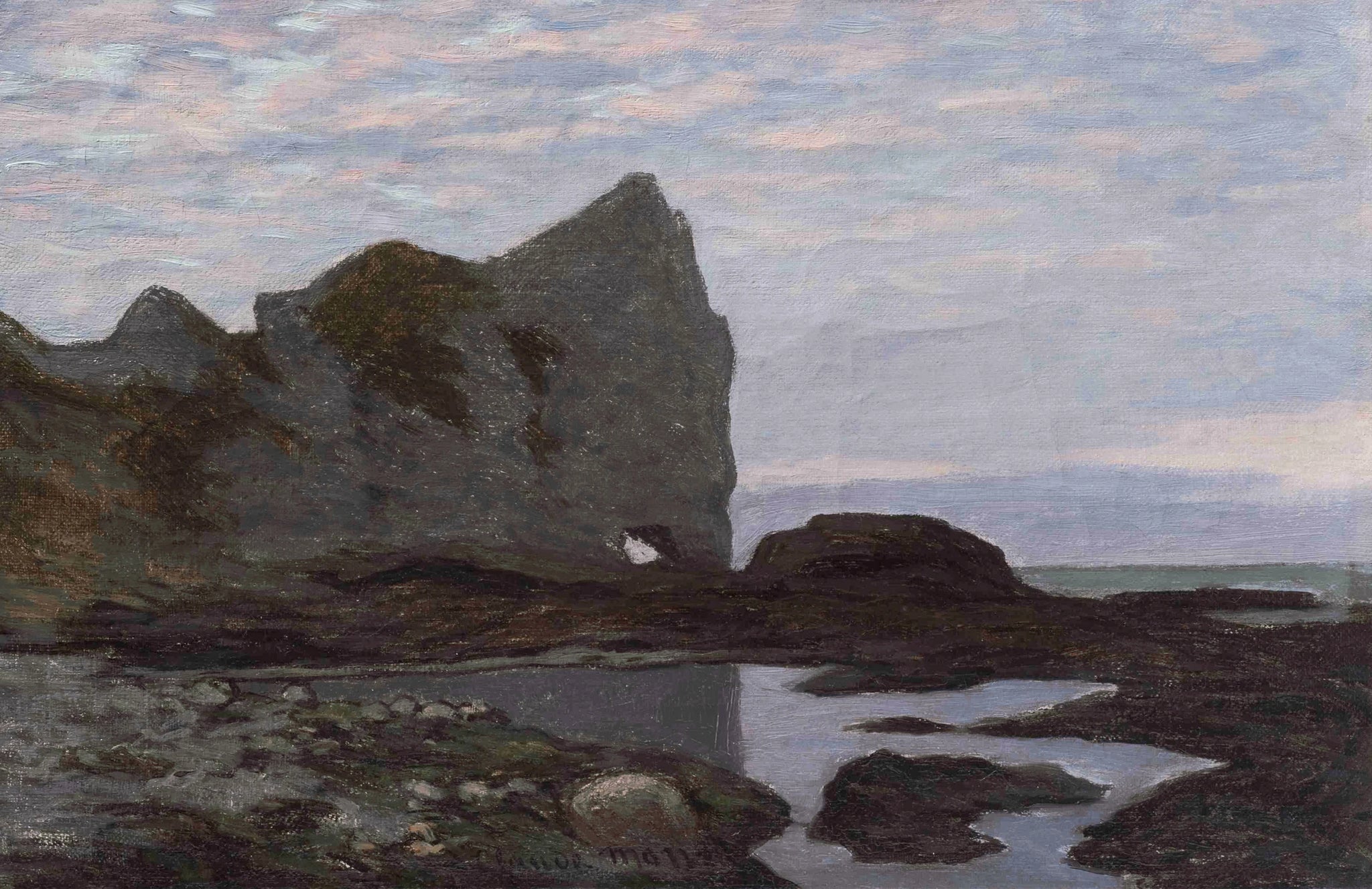 Étretat W22a par Claude Monet, vers 1864, collection Peindre en Normandie