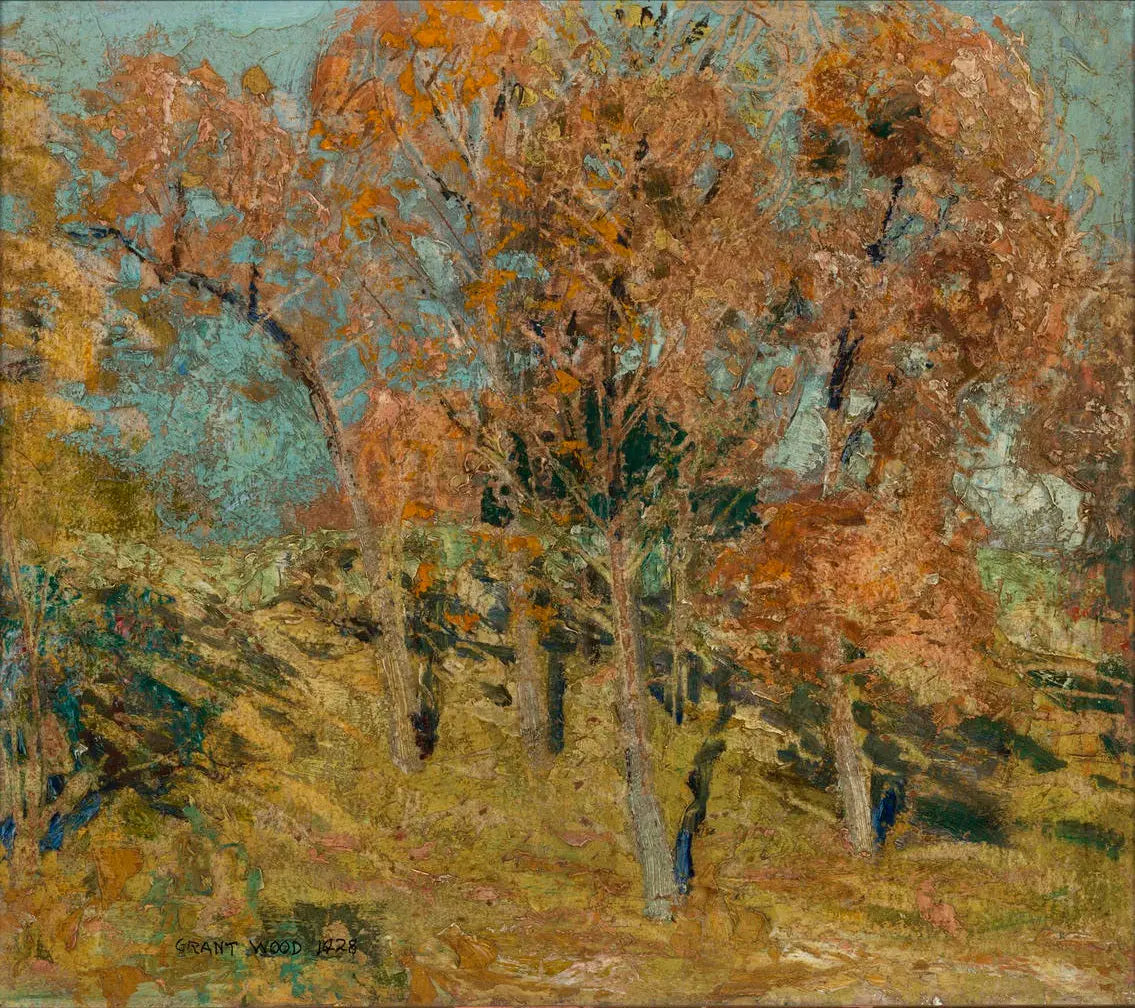 Étude pour les chênes d’automne - Grant Wood - Alpha Reproduction