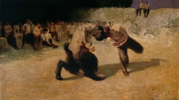 Faunes en Combat - Franz von stuck image 1 copie de tableau peinte à la main