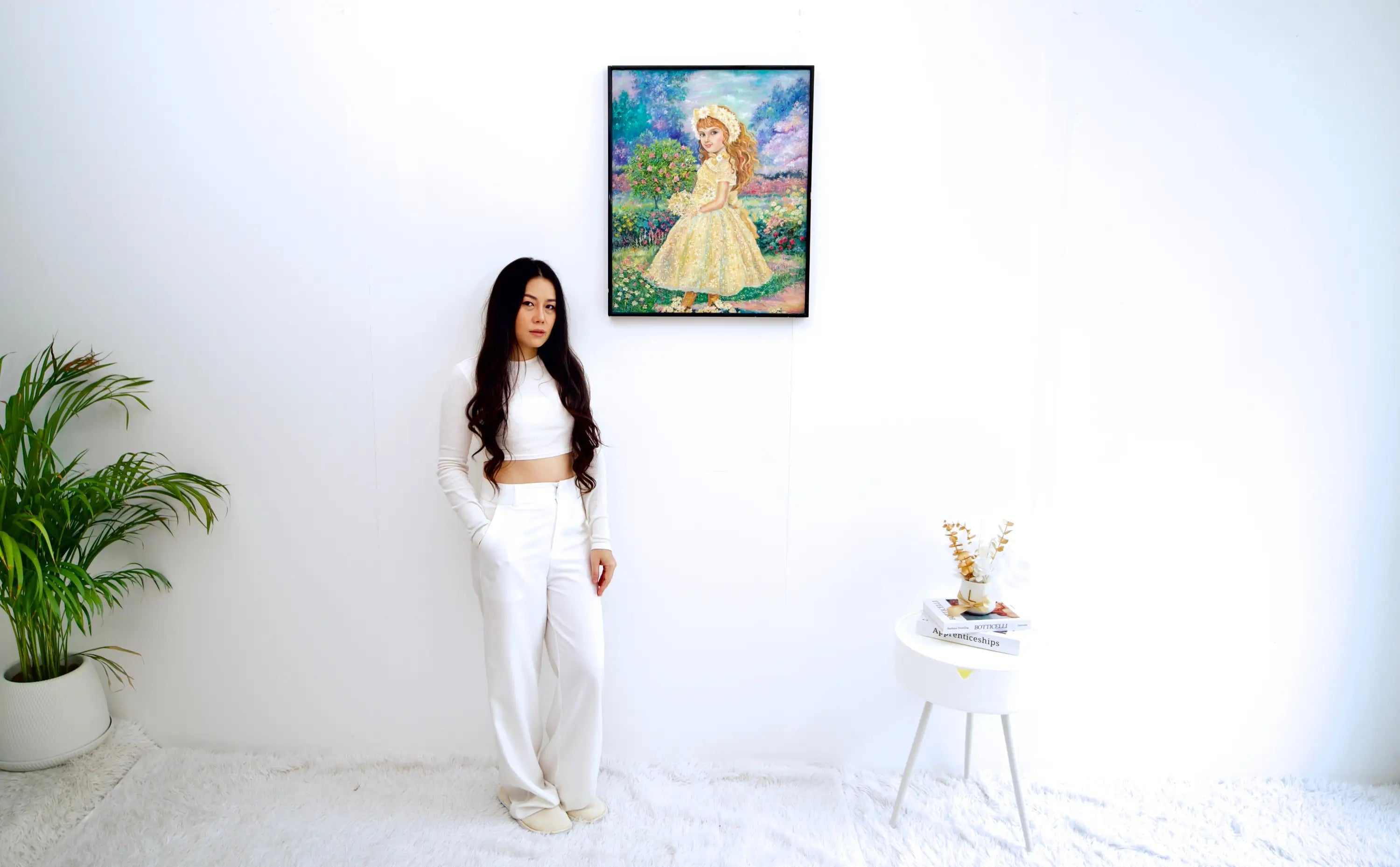 Fairy of Daisy Flowers - Yumi | 50 x 65 cm Reproductions de tableaux à la peinture à l’huile