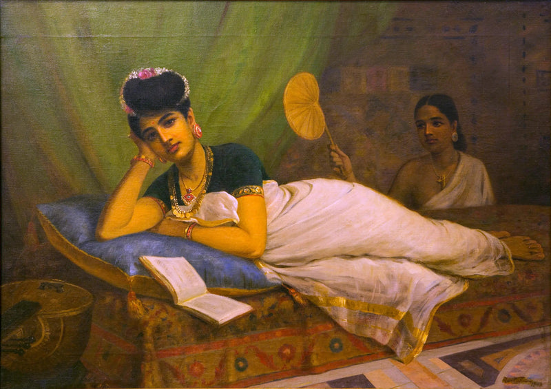 महिला लेटी हुई - रवि वर्मा