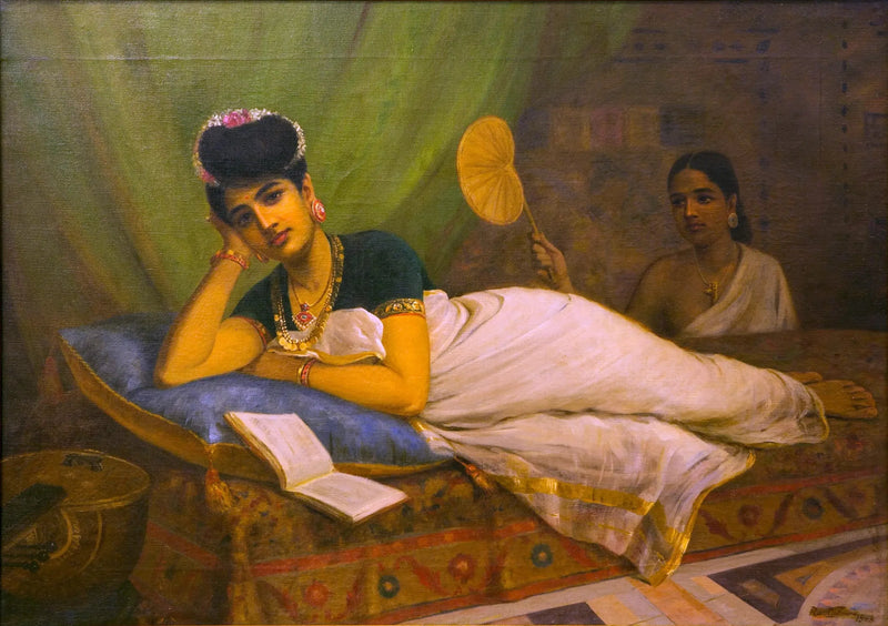 महिला लेटी हुई - रवि वर्मा