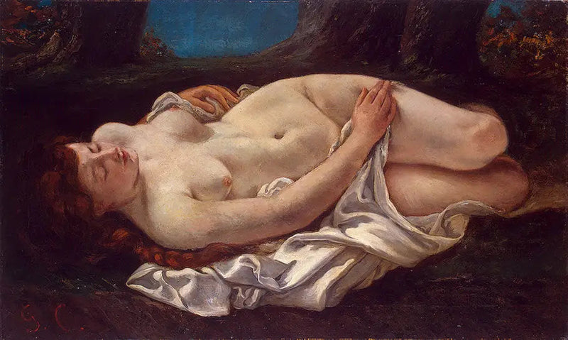 महिला लेटी हुई - Gustave Courbet