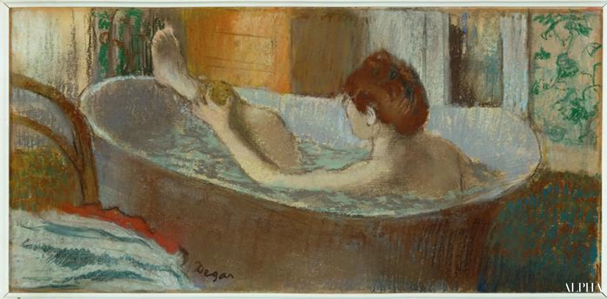 नहाते हुए महिला अपने पैर को पोंछ रही है - Edgar Degas - उच्च गुणवत्ता वाली चित्रकला और पेंटिंग की प्रतियां