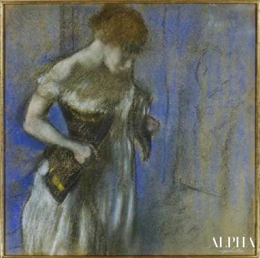 Femme en attachant de son corset - Edgar Degas - Reproductions de tableaux et peintures haut de gamme