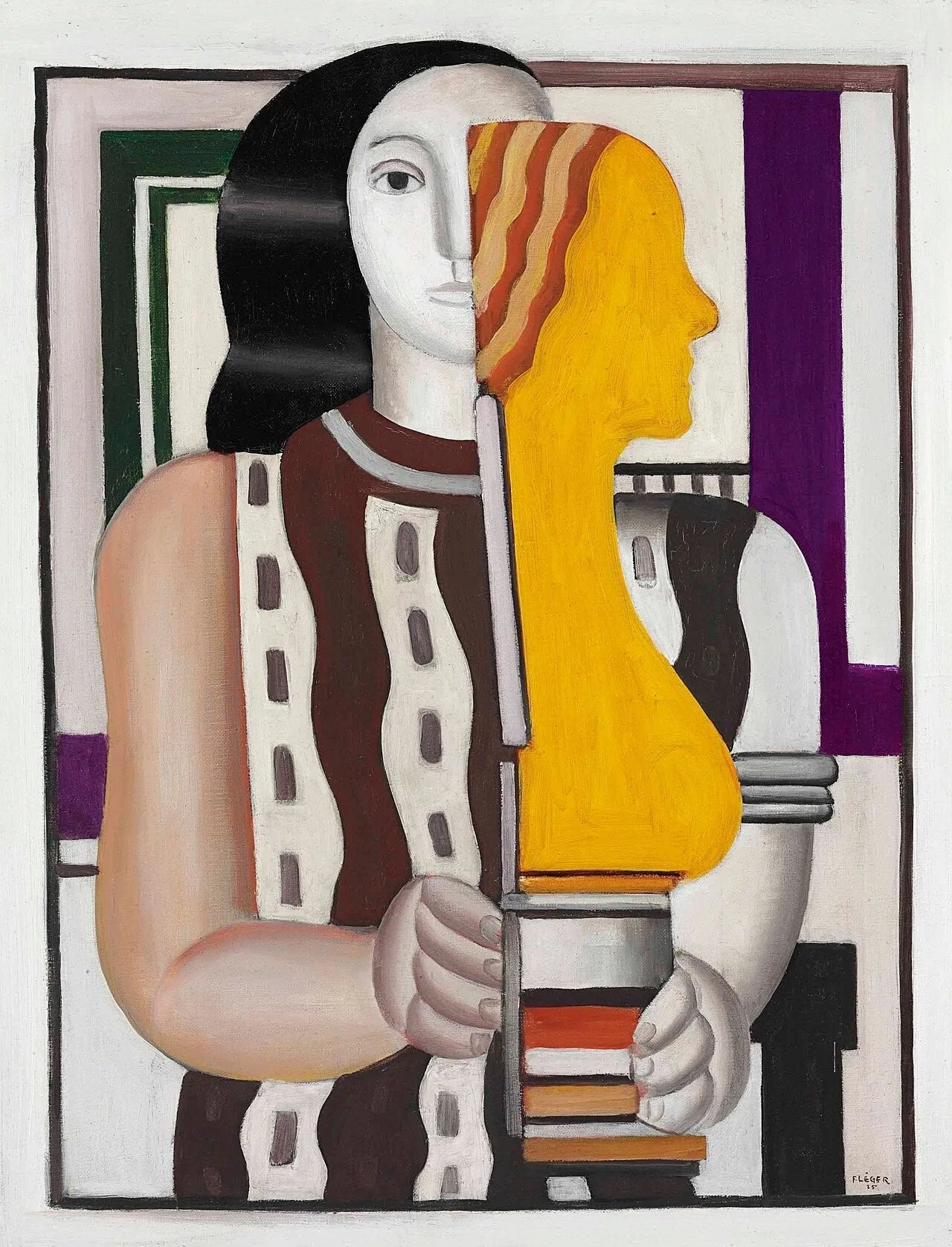 Femme portant une statuette - Fernand Léger image 1 reproduction d’œuvre d’art à l’huile