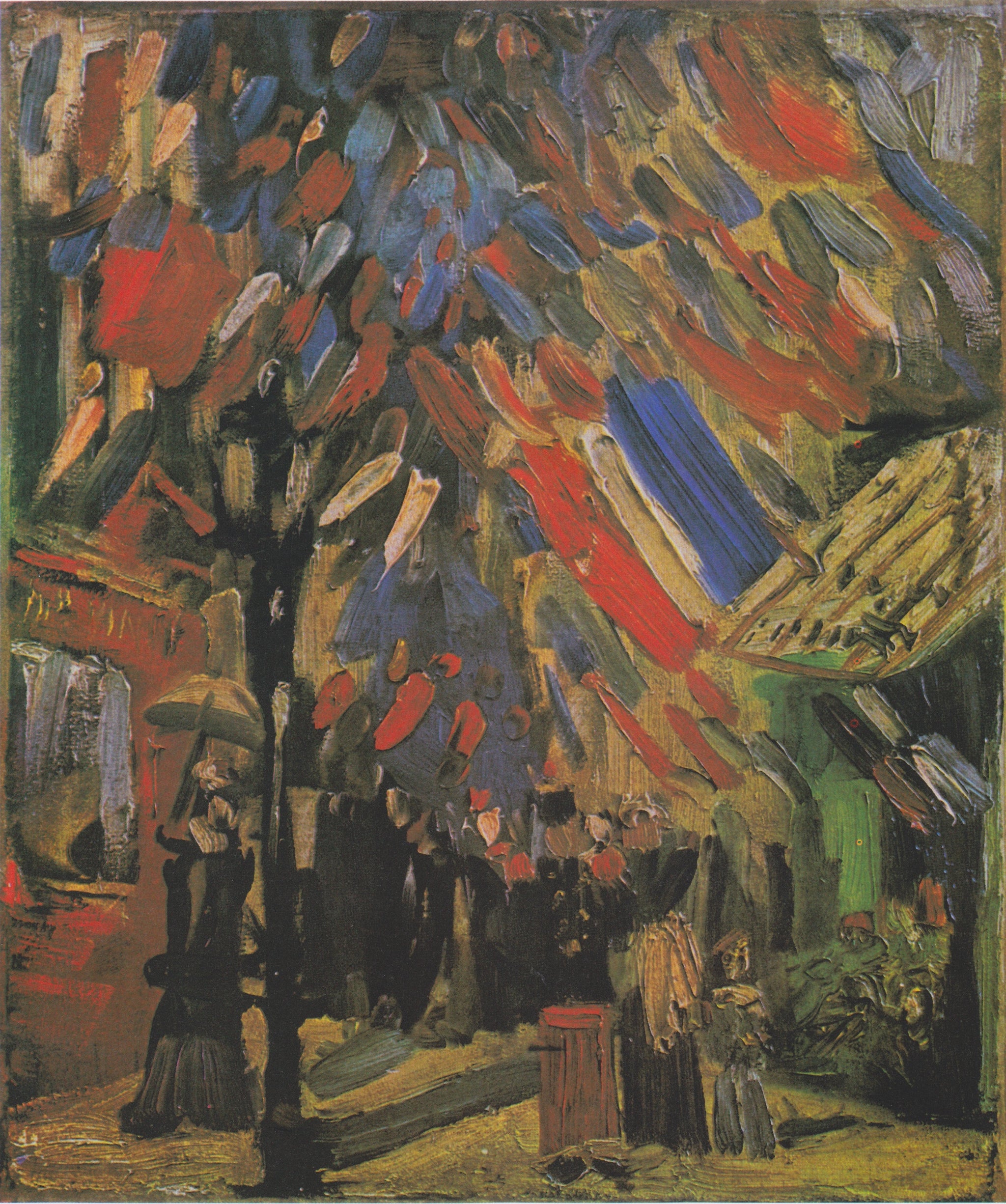La Fête du 14 juillet à Paris F222 — rue pavoisée peinte par Vincent van Gogh