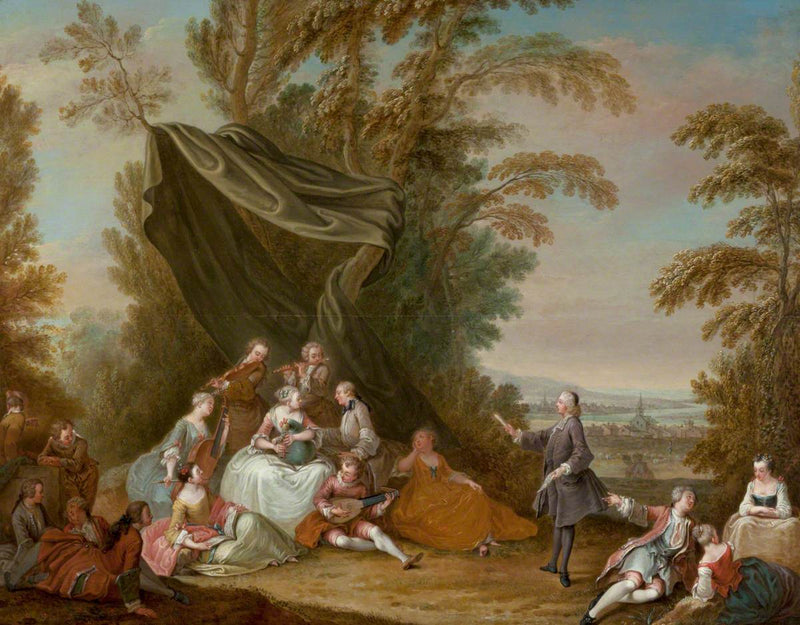 फेट चम्पेट्रे : एक छतर के नीचे संगीत समारोह - Antoine Watteau