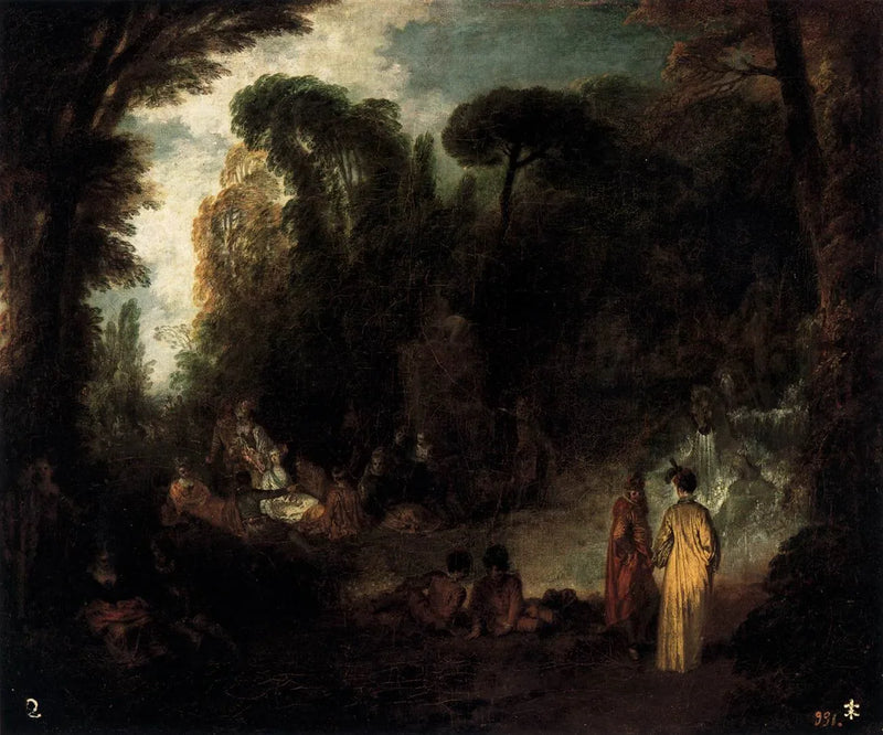 पार्क में उत्सव - Antoine Watteau