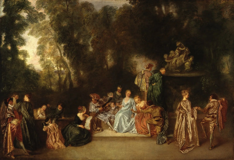 खुली हवा में उत्सव - Antoine Watteau