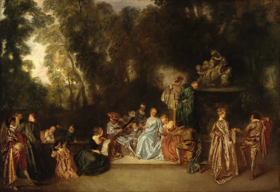 खुली हवा में उत्सव - Antoine Watteau