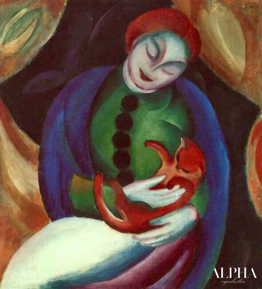 Fille au chat II - Franz Marc - Reproductions de tableaux et peintures haut de gamme