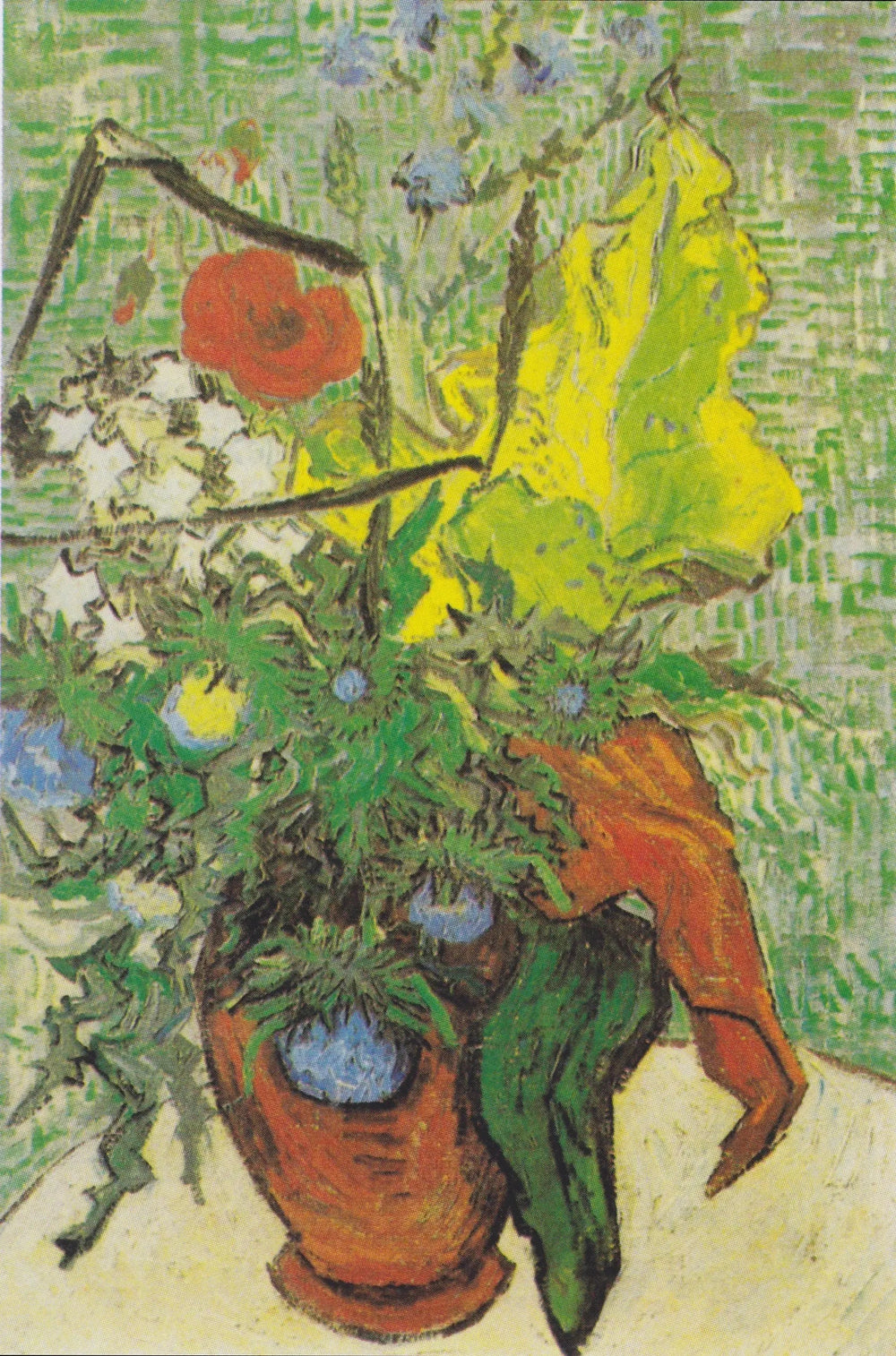 Fleurs sauvages et chardons dans un vase - Vincent van Gogh image 1 copie peinte à la main à l’huile
