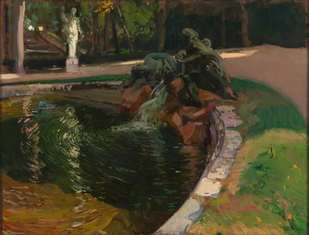 Fontaine dans la forêt, La Granja - Joaquín Sorolla image 1 reproduction de peinture à l’huile