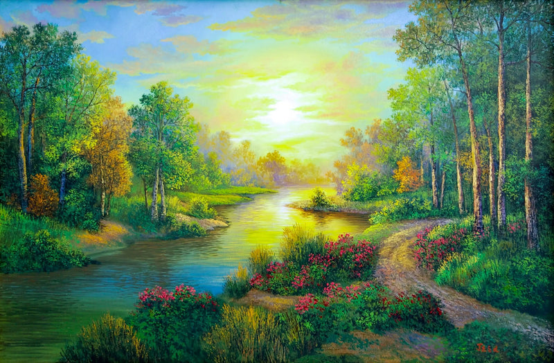वन और नदियाँ  | 90 x 60 सेमी