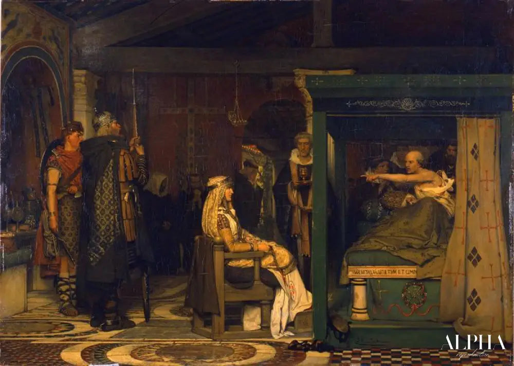 Fredegund au chevet de l’évêque Praetextatus - Lawrence Alma-Tadema Reproductions de tableaux à la peinture à l’huile