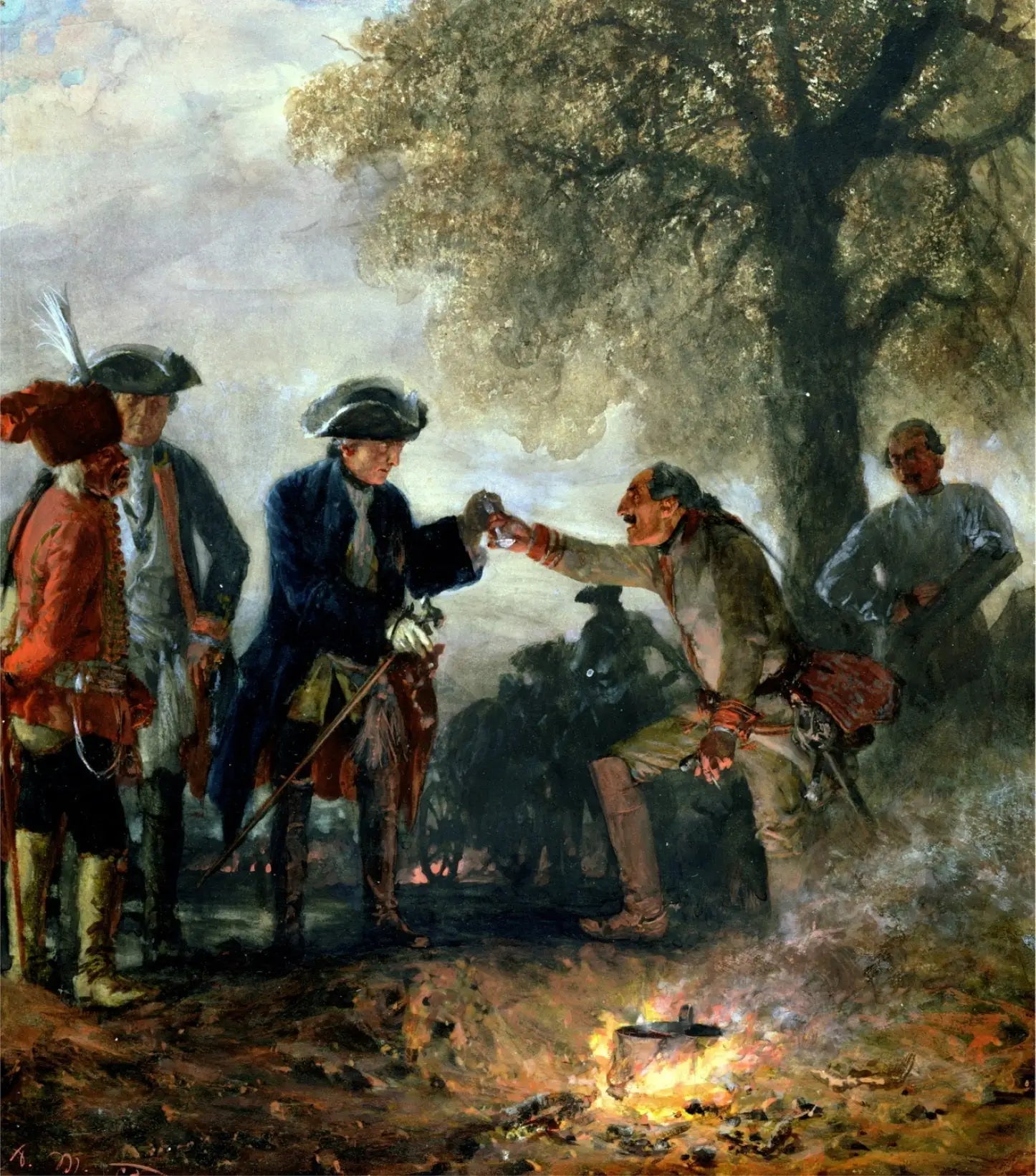 Frédéric le Grand avec Zieten au camp - Adolph von Menzel image 1 reproduction réalisée par Alpha Reproduction