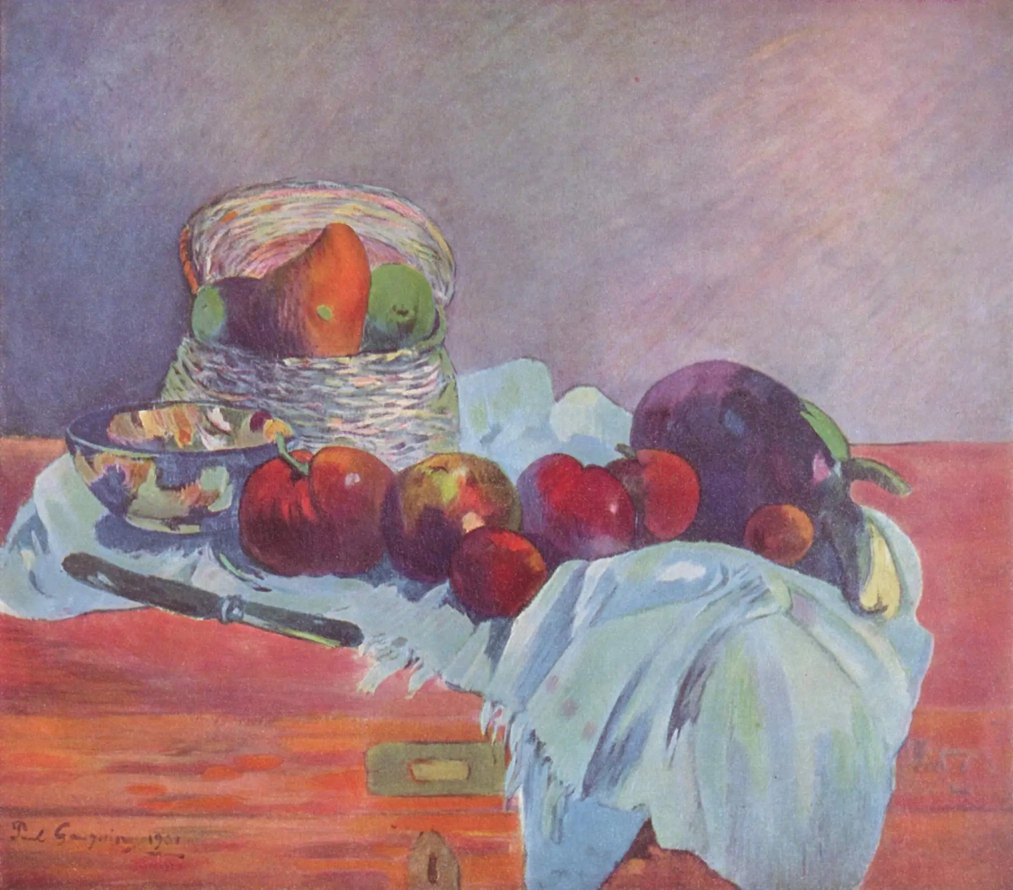 Reproduction du tableau « Fruits et couteau - Paul Gauguin » par Alpha Reproduction en peinture à l’huile