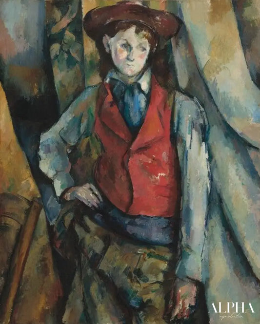 Garçon au gilet rouge - Paul Cézanne - Reproductions de tableaux et peintures haut de gamme